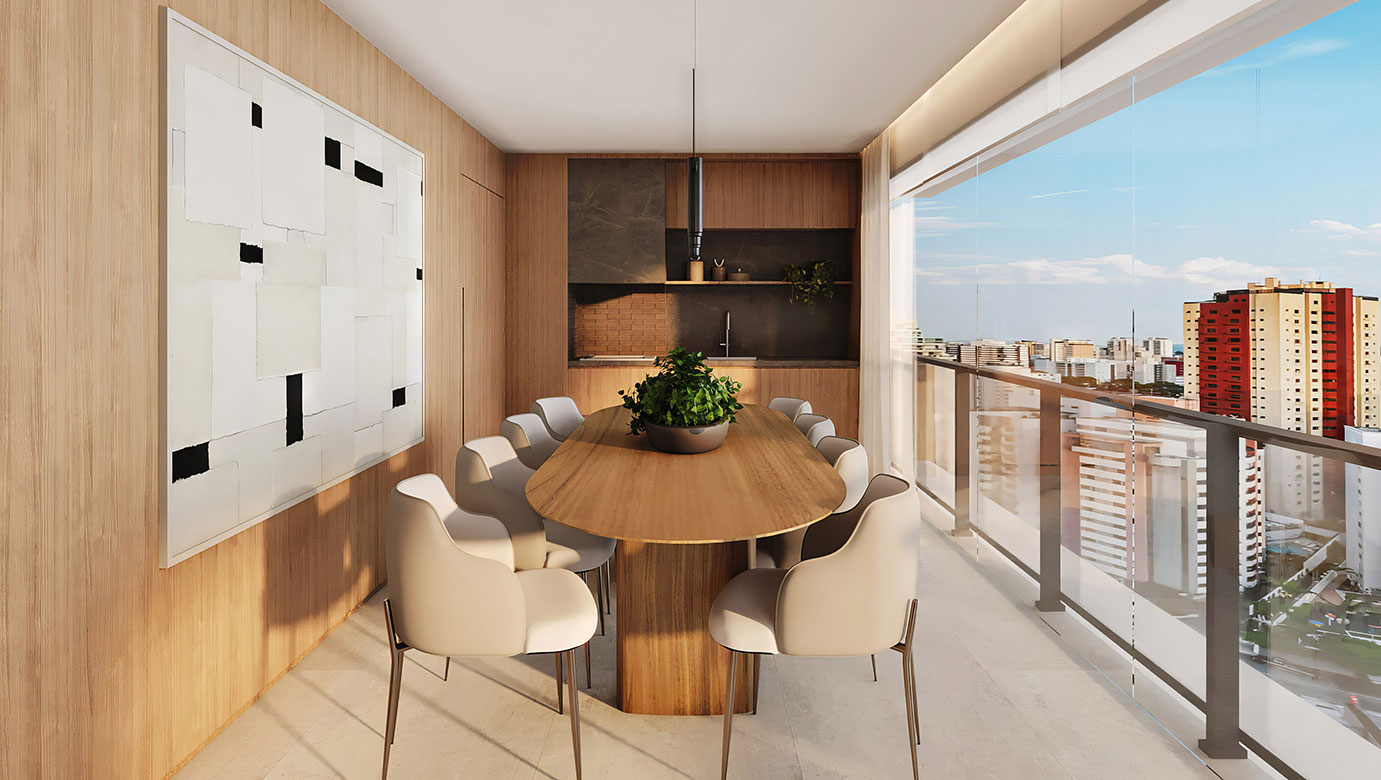 Perspectiva do apartamento de 175m² | Vittrino Francisca Júlia