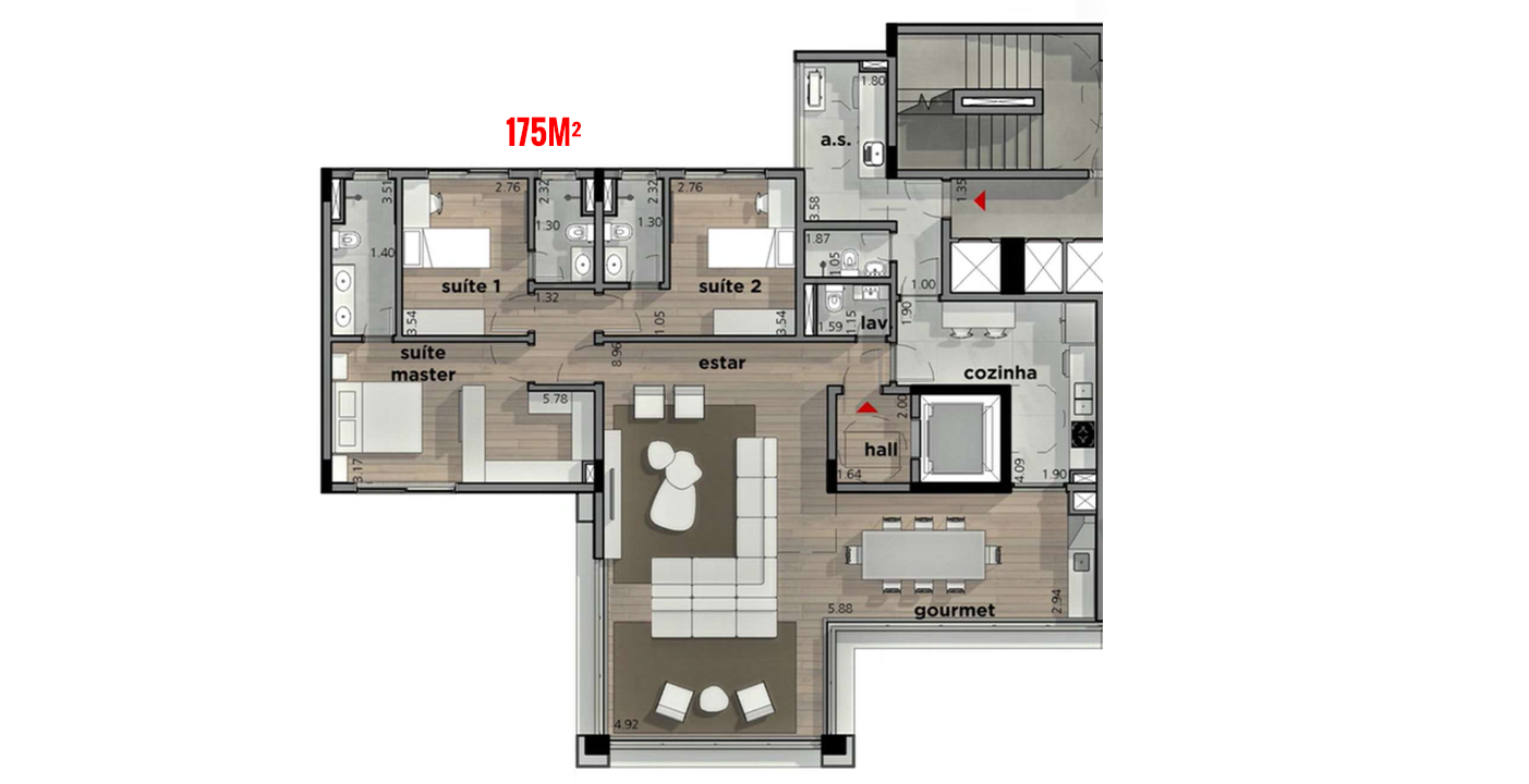 Vittrino Francisca Júlia | Planta de 175m²