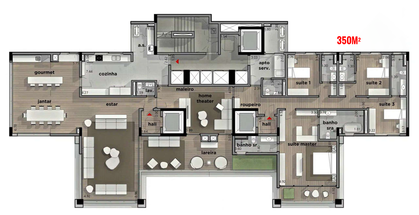 Vittrino Francisca Júlia | Planta de 350m²